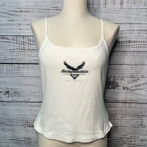 Harley Davidson Las Vegas Cafe‎ Tank Top Y2K White Large Spaghetti Strap
